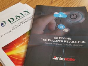 This is a picture of Infrascale and Daly companies  brochures